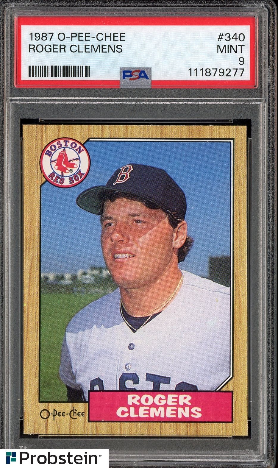 1987 O-Pee-Chee OPC #340 Roger Clemens Red Sox PSA 9 MINT
