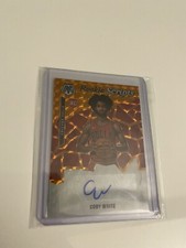 2019-20 Mosaic Coby White Rookie Scripts Orange Prizm Auto RC Bulls