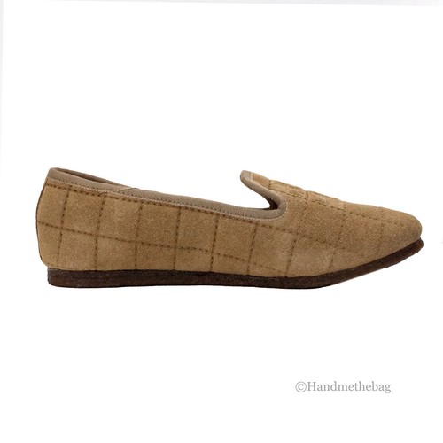 Tory Burch 52789 Cowley Slipper Camel Brown Deep Split Suede Slip On Shoes - Picture 4 of 8