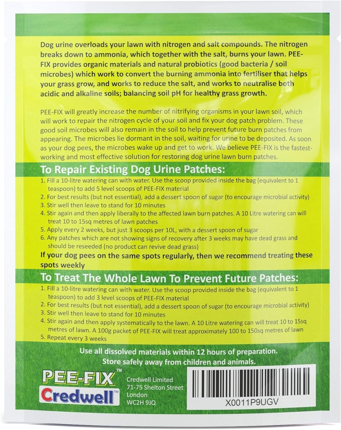PEEFIX dog urine neutraliser grass lawn patch repair treatment eBay