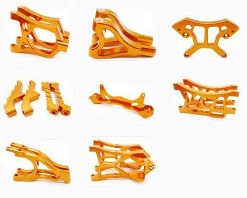 Aluminum metal CNC DIY Upgrade Parts Fit for 1/5 HPI Baja KM ROVAN Rc Car Orange - Picture 3 of 15