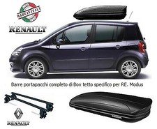Specifico X RENAULT MODUS  Barre portapacchi + BAULE TETTO da 400 LT. NERO DARK.