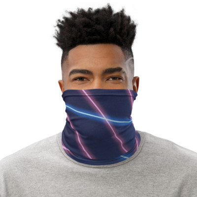 90s Laser Yearbook Background Neck Gaiter Face Mask Head Wrap