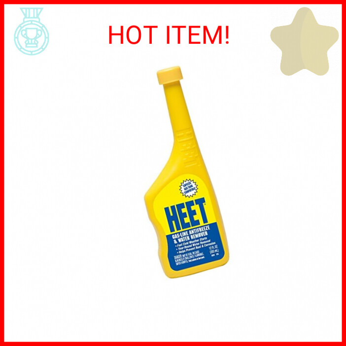 HEET Water Remover & Premium Gas Line Antifreeze, Removes Water 12 fl oz