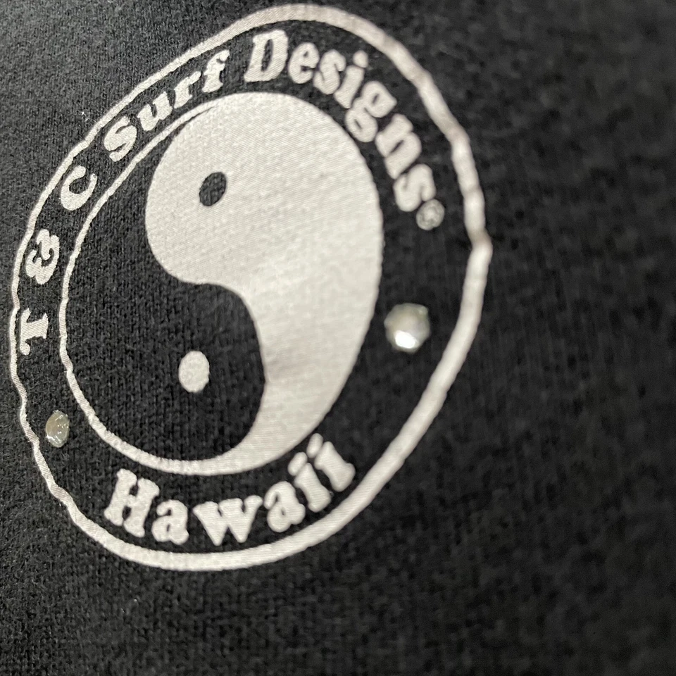 Vintage Town and Country T&C Surf Youth L Black Hawaii Ying Yang Pearl City 90s - Image 3 of 4
