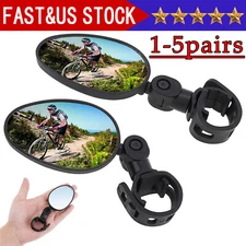 2Pcs Bike Mirror Rotaty Round MTB Road Handlebar Bicycle Rear View Glass Cycling