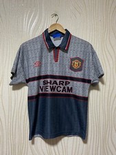 MANCHESTER UNITED 1995 1996 AWAY FOOTBALL SHIRT SOCCER JERSEY UMBRO sz YOUTH