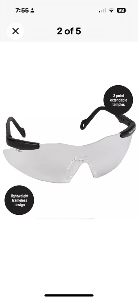 Óculos de segurança 3-Smith & Wesson 19794 Magnum Shooting transparente antiembaçante ANSIZ87 - Imagem 4 de 4