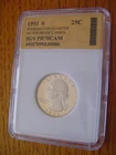 1993 S 25C Silver Washington Quarter Proof SGS PR70CAM