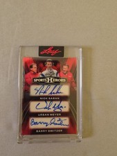 2026 Leaf Sports Heroes Triple Auto Nick Saban Urben Meyer Barry Switzer 1/1
