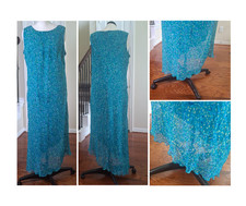 Maxi Vestido De Colección Años 90 Asimétrico Floral Chifón Talla 20 Informal Verano Fiesta Vestido EE. UU.
