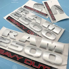 4x Fender Emblem Set For RAM 2500 Heavy Duty Cummins Turbo Diesel Chrome Badge