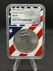 2021 American Silver Eagle NGC MS69 Type 1 Heraldic Eagle Flag Core Holder