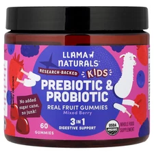 Kids Prebiotic & Probiotic, Real Fruit Gummies, Mixed Berry, 60 Gummies