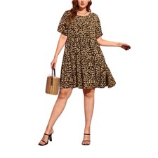 Shein animal print leopard flared hem size 6