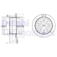 Delphi 2X Bremsscheibe Hinten Ø330 Mm BelüFtet FüR Toyota Land Cruiser 100 _J1_