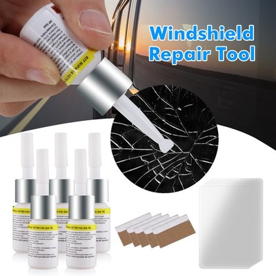 5Pack Auto Glass Nano Repair Fluid Car Windshield Resin Crack Tool Kit Crack US