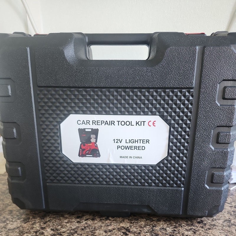 Roadside  Repair kit With  electric  jack, impact and sockets, air compressor 