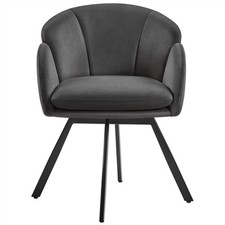 Sedia da Pranzo a Forma di Fiore in Velluto Poltrona da Salotto Moderna Girevole