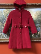 Rothschild Girl  s Wool Blend Hooded Red Overcoat Size 6X
