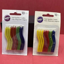 Vintage Wilton Trick Relighting Sparkler Wavy Candles New 2 Packs 20 Count