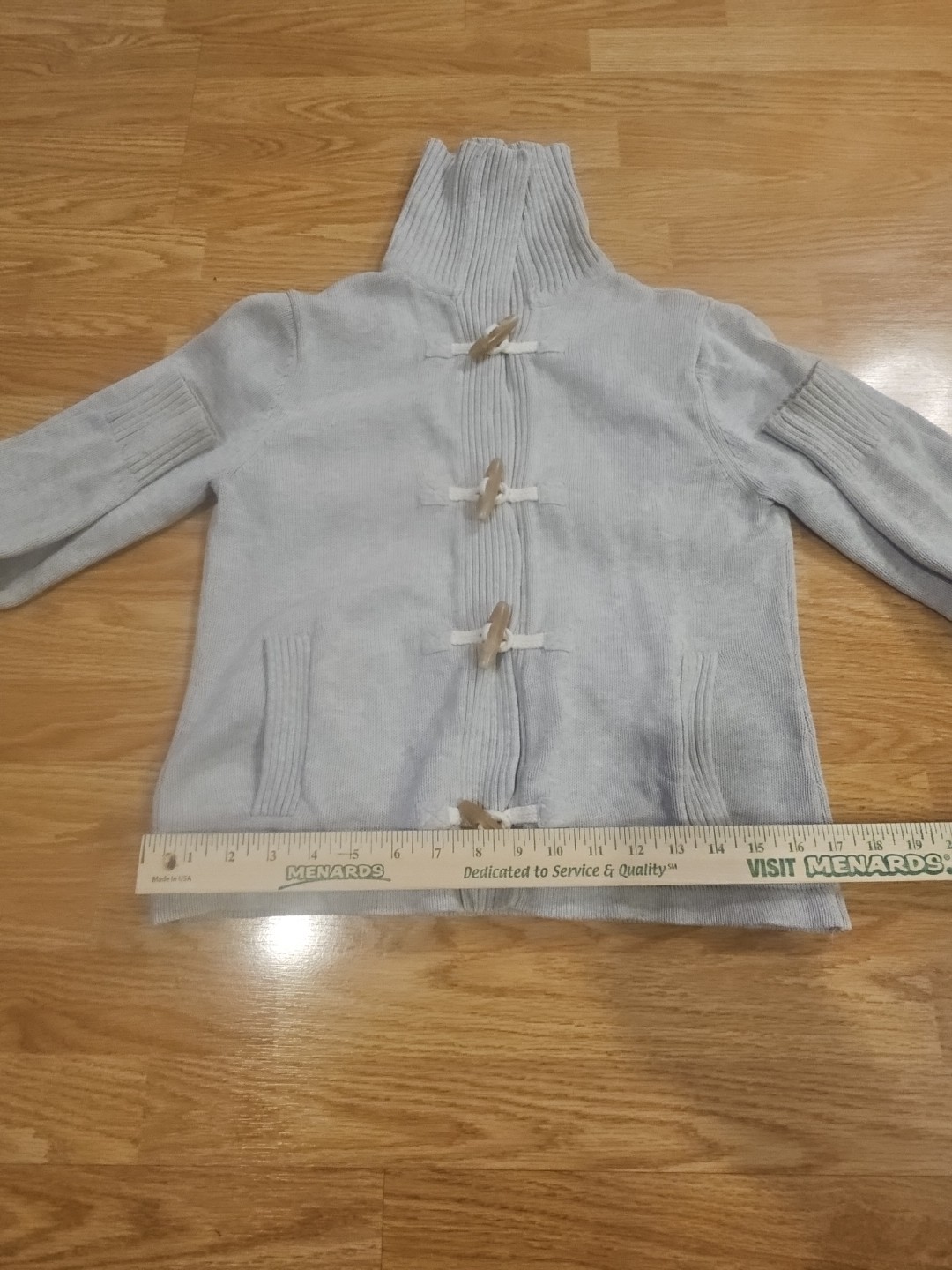 LL Bean Cream Collared Toggle Button Cotton Sz S-… - image 6