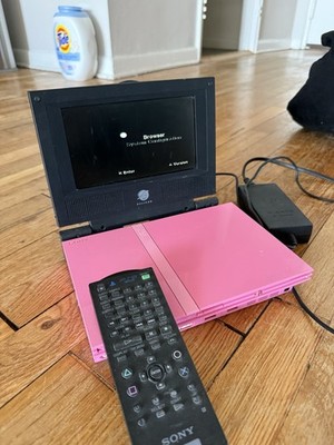 (Japan) Sony PlayStation 2 slim PS2 Pink w/ Remote & Portable Screen