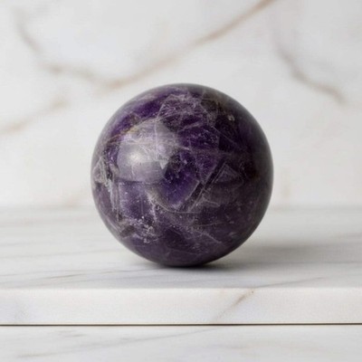 Amethyst Kugel 6,5cm - Edelstein Kristall Mineralien Heilstein Deko Unikat
