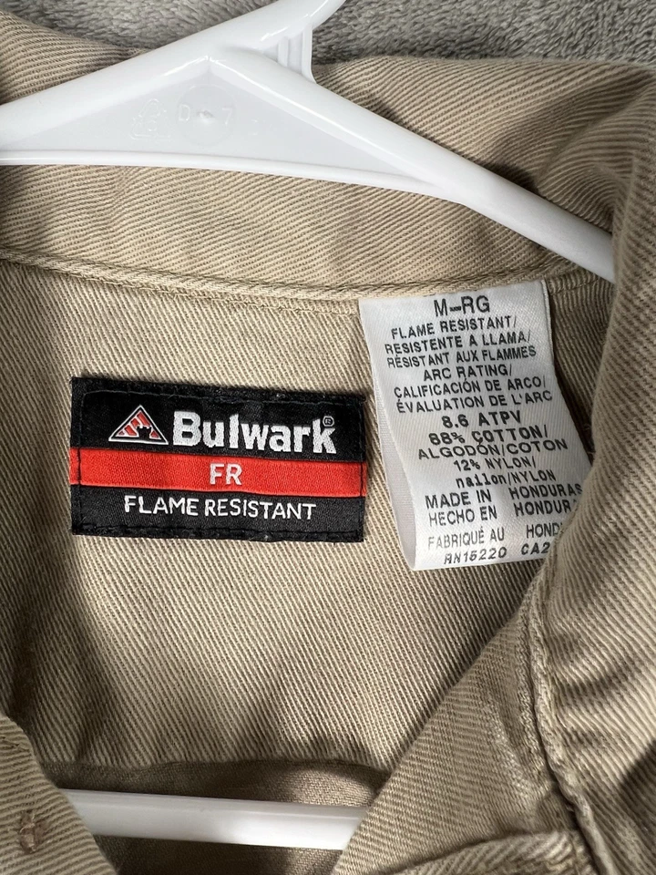 Bulwark FR Camisa Abotonada Hombre’s M Gris Resistente al Fuego Manga Larga Soldadura Cat 2 Foto 2 de 4