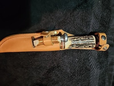 Vintage Hoffritz Solingen Germany Stag Master & Companion Knife Set - Rare Duo