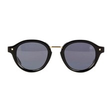 Valentino Sunglasses V-ESSENTIAL IV VLS-132A Black Round Frame Gray AR Lens NEW