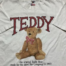 Smithsonian Teddy Bear T-Shirt Mens Sz M White Vintage 1992 Museum Graphic Tee