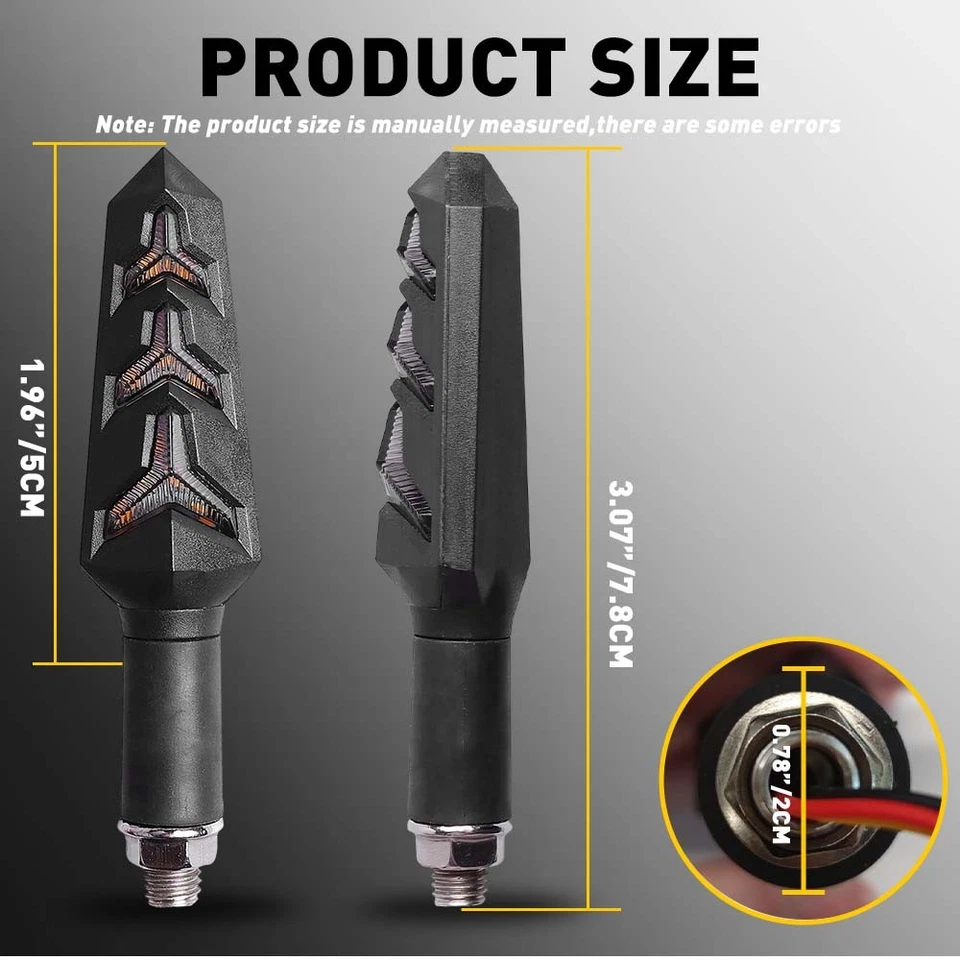 Girar Universal Ámbar Indicadores Motocicleta Flujo Indicadores Señal Luces 12V Foto 4 de 4