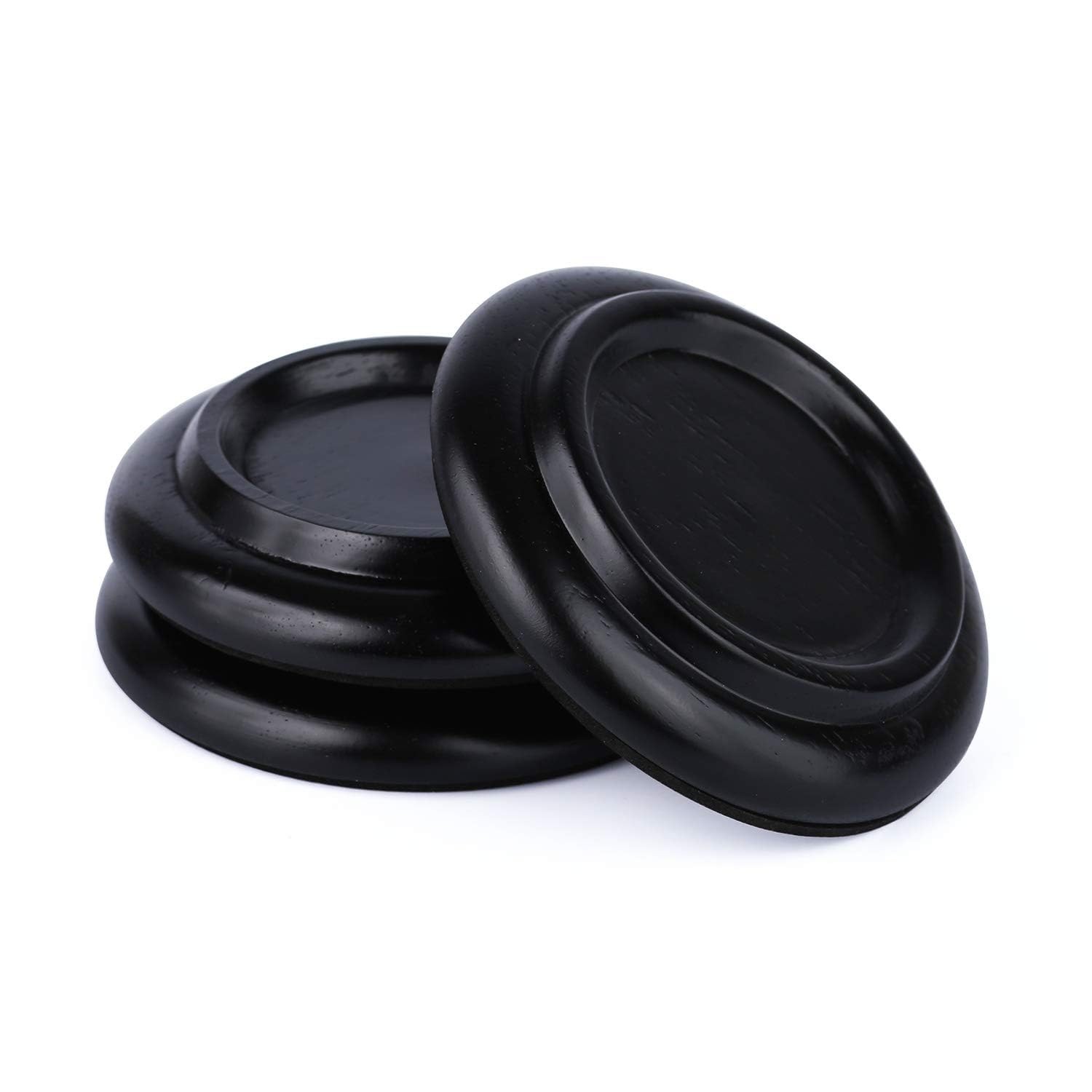 3 PCS Solid Wood Piano Caster Cups Black Grand Pianos Floor Protectors