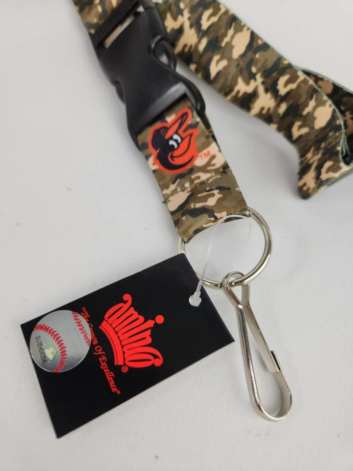 NWT Baltimore Orioles Baseball Breakaway Lanyard w/ Detachable Buckle Camo LOGO - Image 2 of 4