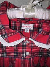 NEW Lanz of Salzburg XL Nightgown 100 Cotton Flannel Plaid Side Pockets Lace