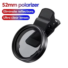 52MM Circular Polarizer Camera Lens Clip CPL UV Filter Kit iPhone Samsung