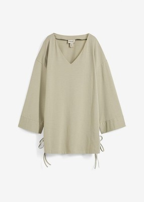 Neu Damen Oversize-Shirt aus elastischem Bio-Baumwoll-Mix Gr. 36/38 Seegras