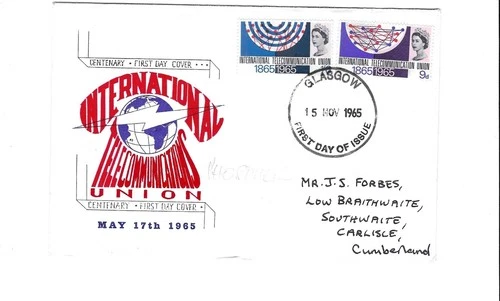 GB - 1965 ITU Centenary Phosphor First Day Cover