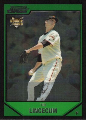 2007 Bowman Draft Picks & Prospects Tim Lincecum Chrome RC Rookie #BDP11 Card