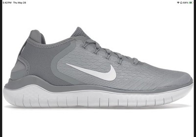 Nike Free RN 2018 Wolf Grey White Volt 942836-003 sz 7.5 Men's Running Run