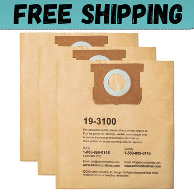 3 Pack  Filter Bag 19-3100, for 5-8 Gallon Wet/Dry Vacuum, Compatible with  SL18
