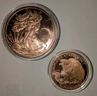 Walking Liberty .999 Fine Copper Golden State Mint 5 & 1 oz Round
