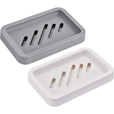 2 Pack Soap Dish with Drip Tray Sponge Holder for Kitchen and Bathroom Storage