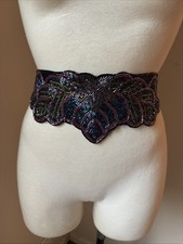 Vintage Christian Dior Ceintures Beaded Statement Belt 1980s Floral Sz S / M