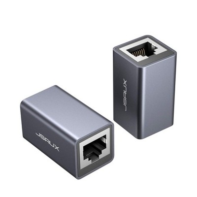 LAN Kabel Kupplung Verlängerung RJ45 Adapter Cat 8 7 6 5e Gigabit Grau 2 Stück