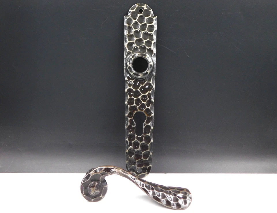 ▨8X8mm Ancienne Poignée,Béquille,plaque de porte D'entrée fer forgé Style Manoir - Photo 4/4