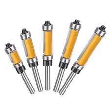 5PCS 1/4" Shank Flush Trim Router Bit Set With top and bottom bearings