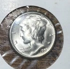1945-Micro S  Brilliant Uncirculated Silver Mercury Dime Choice-Gem Mint
