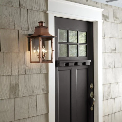 Quoizel CM8410AC Two Light Outdoor Wall Lantern Chalmers Aged Copper - Picture 3 of 4